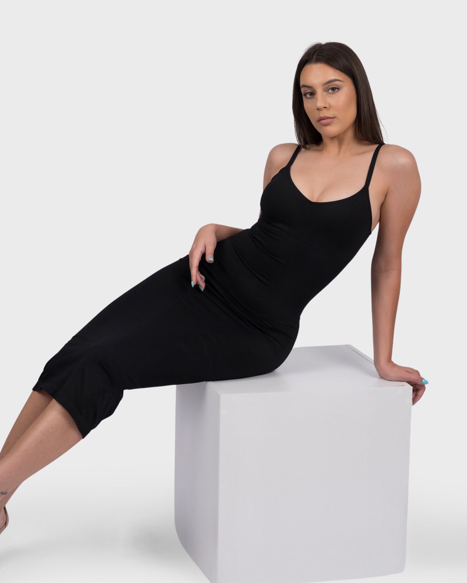 Ultimate Sculpt Midi Dress - Black Shop Lily Ultimate Sculpt Midi Dress - Black Shop Lily