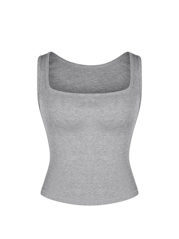 Lounge Ribbed Tank Top - Grey