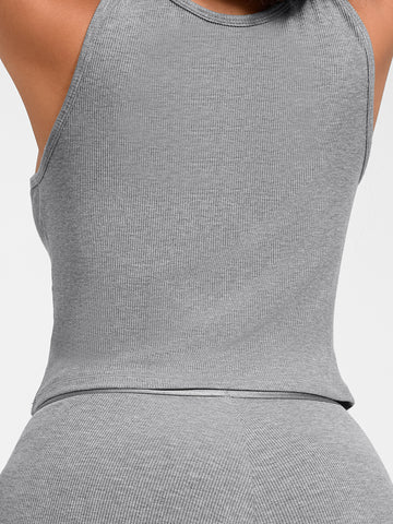Lounge Ribbed Tank Top - Grey