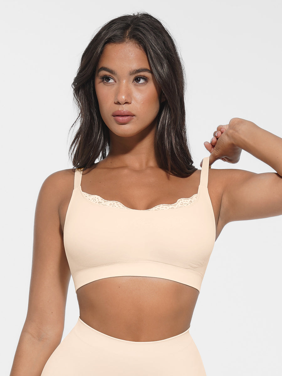 Smooth Lace Bralette - White