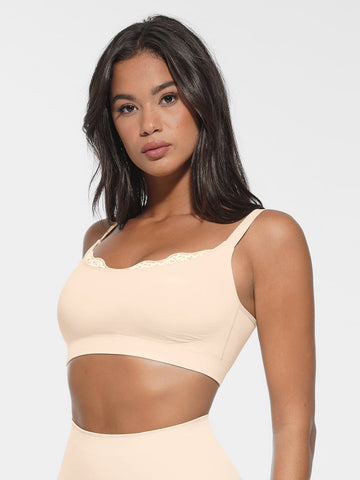Smooth Lace Bralette - White
