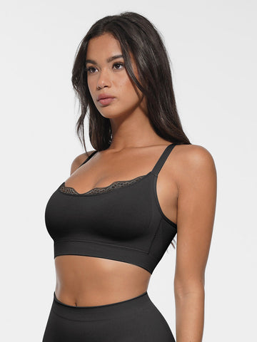 Smooth Lace Bralette - Black