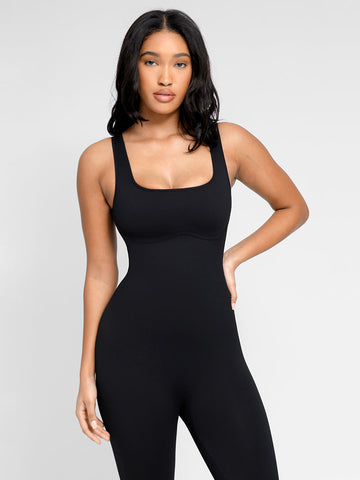 All Day Sculpting Flare Jumpsuit - Black