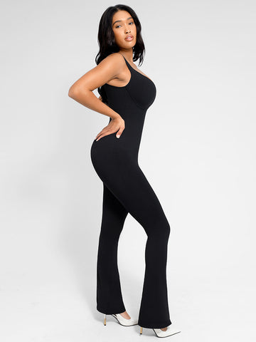 All Day Sculpting Flare Jumpsuit - Black