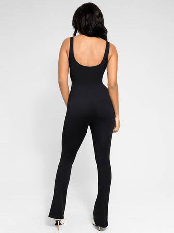 All Day Sculpting Flare Jumpsuit - Black