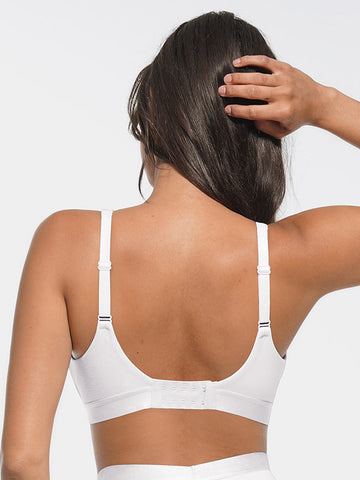 SculptEase Ribbed Modal Bra - White