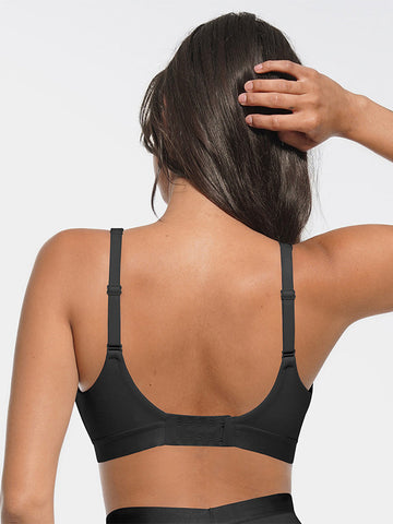 SculptEase Ribbed Modal Bra - Black
