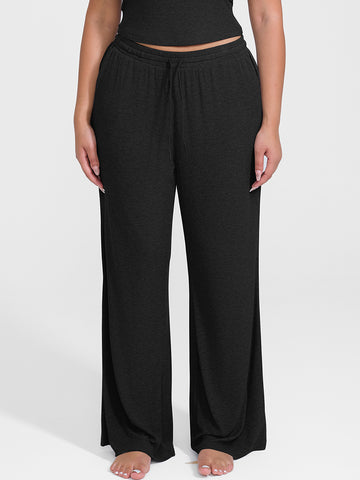 Lounge Ribbed Pants - Black
