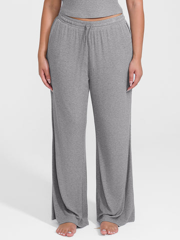 Lounge Ribbed Pants - Grey