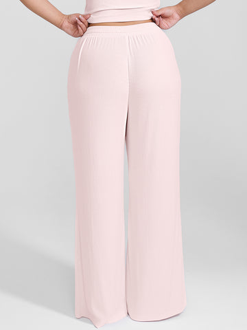 Lounge Ribbed Pants - Pink