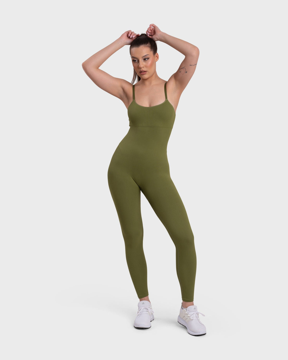 Ribbed Sculpting Jumpsuit - Olive