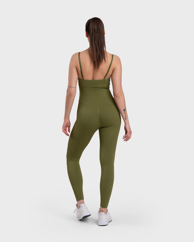 Ribbed Sculpting Jumpsuit - Olive