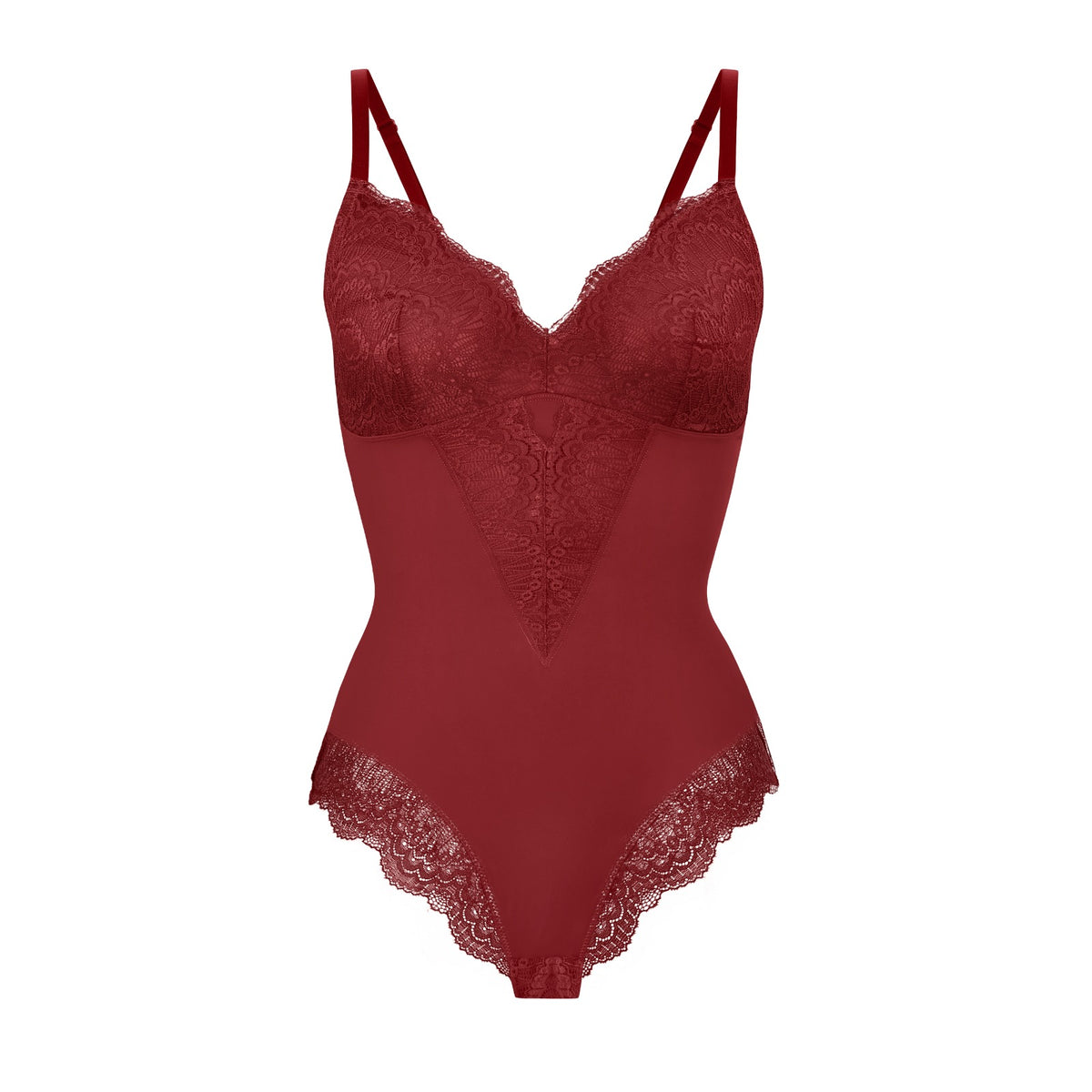 Mariella Lace Shaping Bodysuit - Red