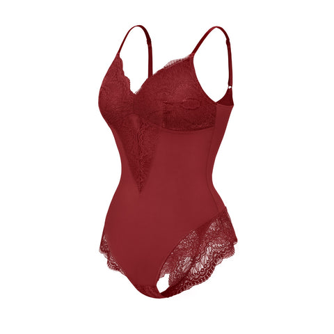 Mariella Lace Shaping Bodysuit - Red