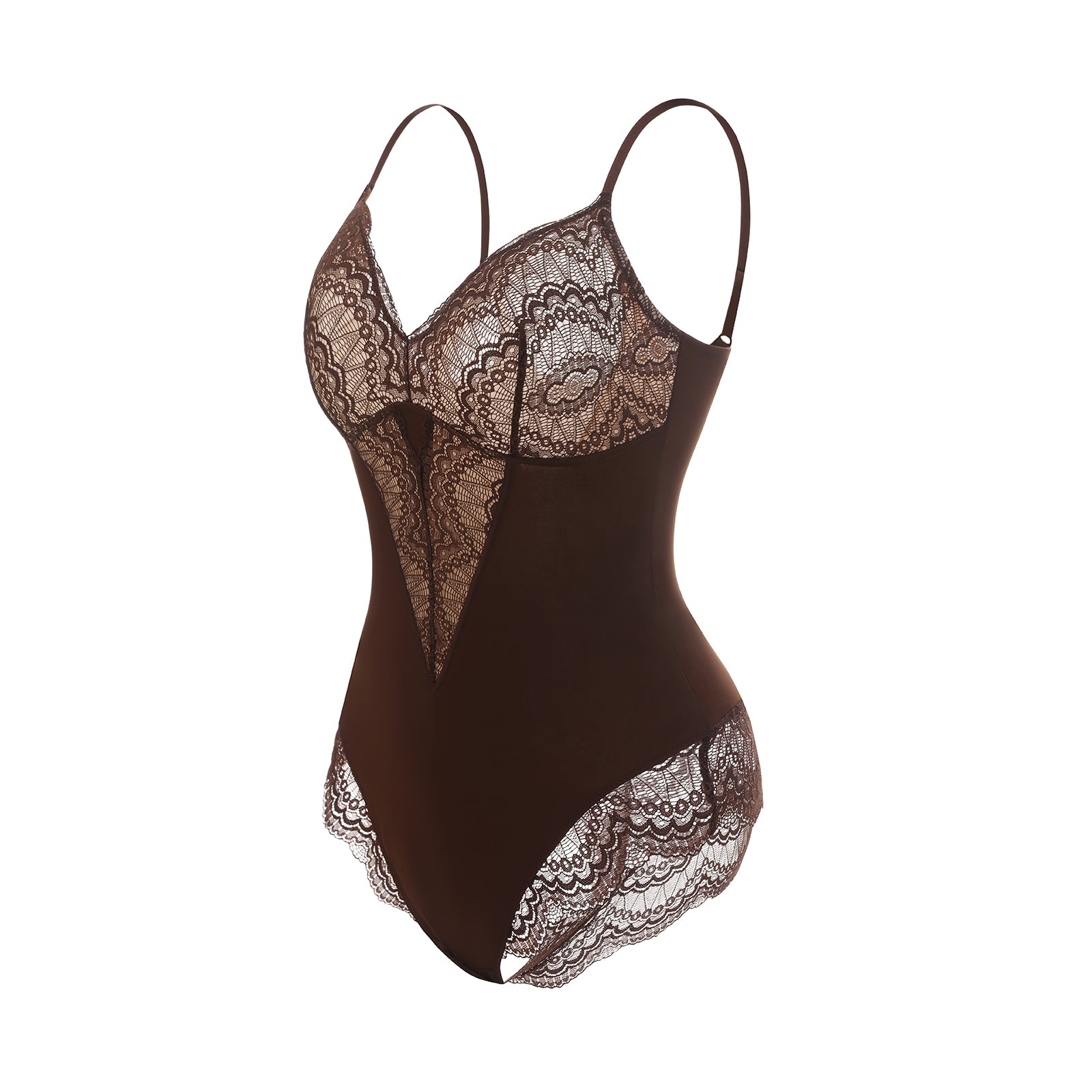 Mariella Lace Shaping Bodysuit - Brown – Shop Lily