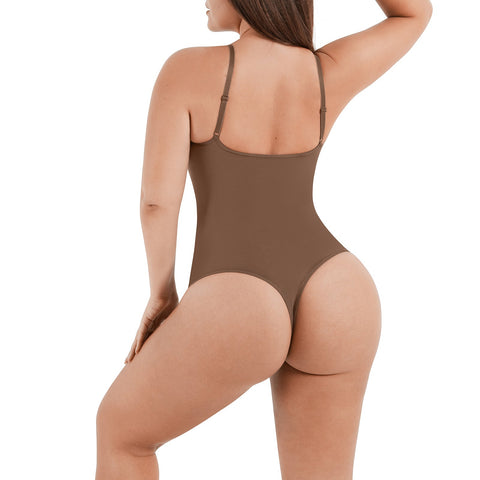 Ultimate Sculpt Thong Bodysuit - Brown