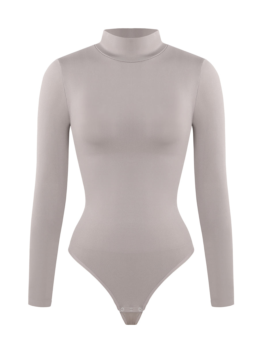 Long Sleeve Turtle Neck Bodysuit - Grey – Shop Lily